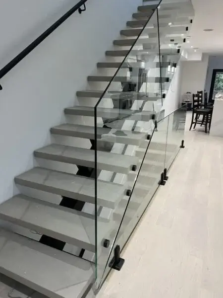 Indoor glass stairs railing