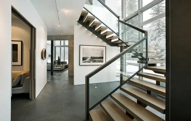 indoor modern floating stairs