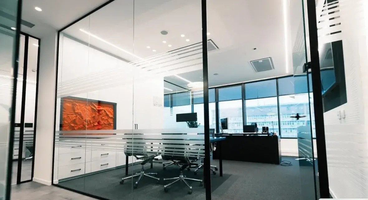 Glass Panel Room Divider